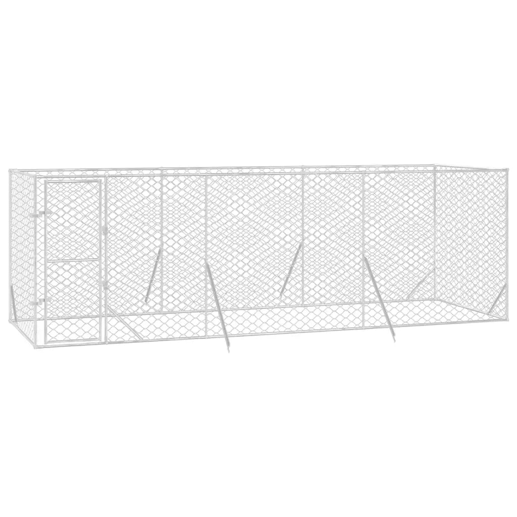 Cuccia per Cani da Esterno Argento 6x2x2 m in Acciaio Zincato CFW2169415