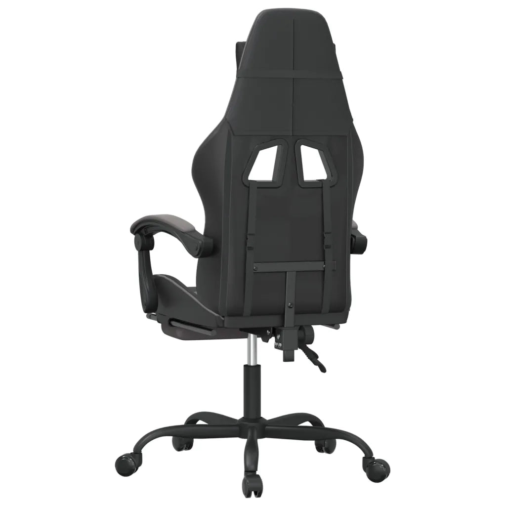 vidaXL Sedia da Gaming con Poggiapiedi Nero e Grigio in Similpelle