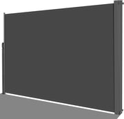 Tenda da Sole Laterale 180 x 400 cm (H x L),Tendone Laterale Estensibile,Tenda Sole Allungabile,Tenda Laterale Avvolgibile,Impermeabile,Protezione Solare,Rivestimento in PU,per Balcone,Terrazzo,Grigio