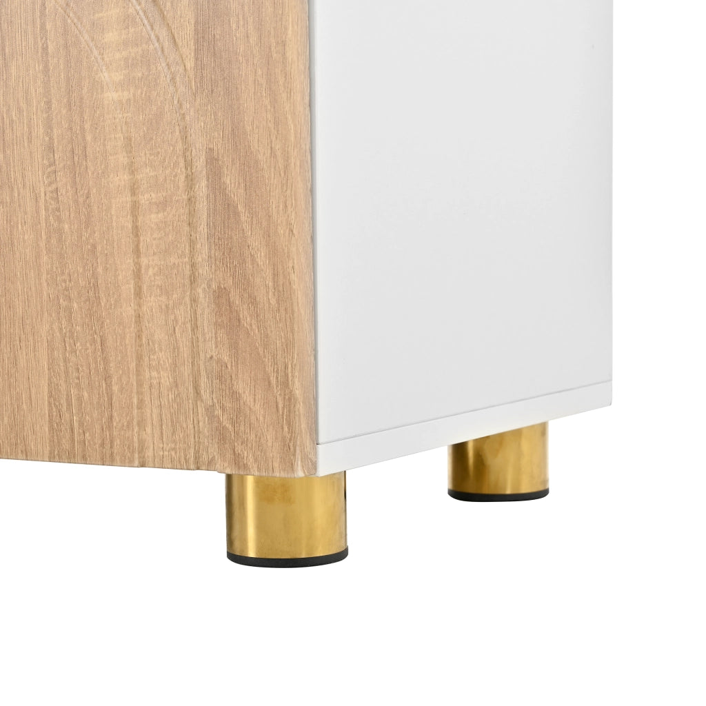 Mobile TV con 4 Ante e Piedi in Metallo ¨C MINIMAL ¨C Bianco/Nero/Legno