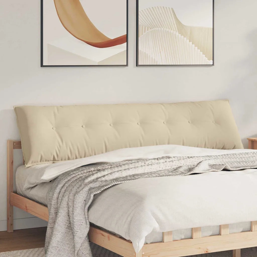 Cuscino per Schiena Crema 200 x 50 cm Tessuto in Microfibra