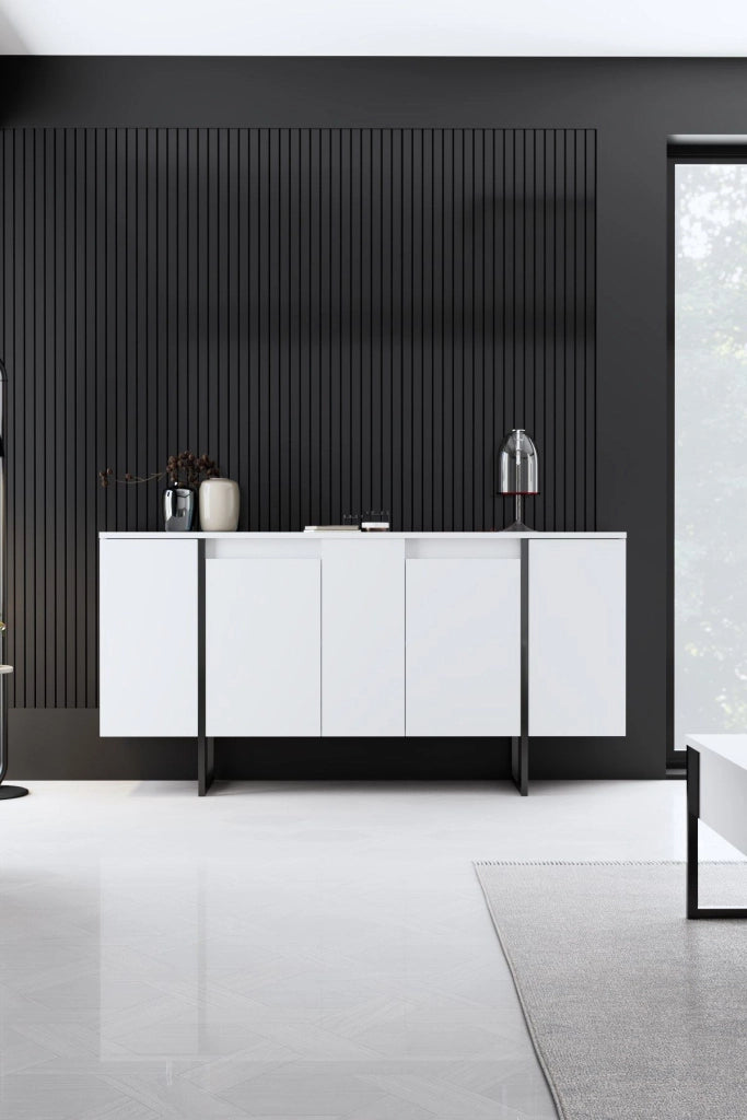 Credenza in legno "Luxe" - 160 x 35 x 80 cm - Bianco