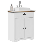 vidaXL Mobile Lavabo da Bagno BODO Bianco e Marrone 70x35x80 cm