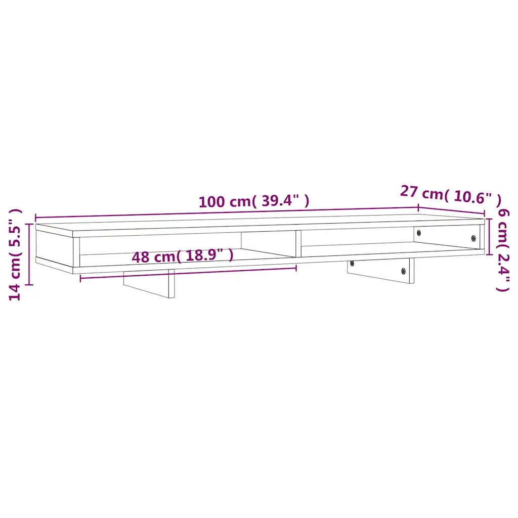 Supporto per Monitor Miele 100x27x14 cm Legno Massello di Pino cod mxl 61211
