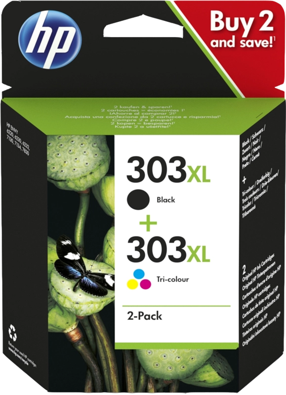 ORIGINAL HP Multipack nero / differenti colori 3YN10AE MCVP 303XL ~1015 Seiten