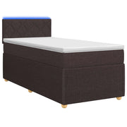 Letto box spring con materasso Marrone Scuro 100 x 200 cm 3452872