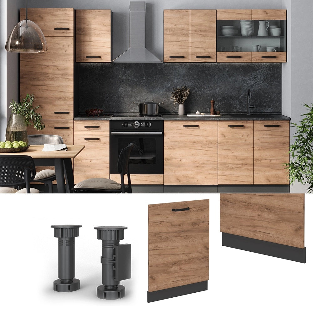 Pannello frontale R-Line Rovere dorato/Antracite 60 cm senza piano di lavoro Vicco