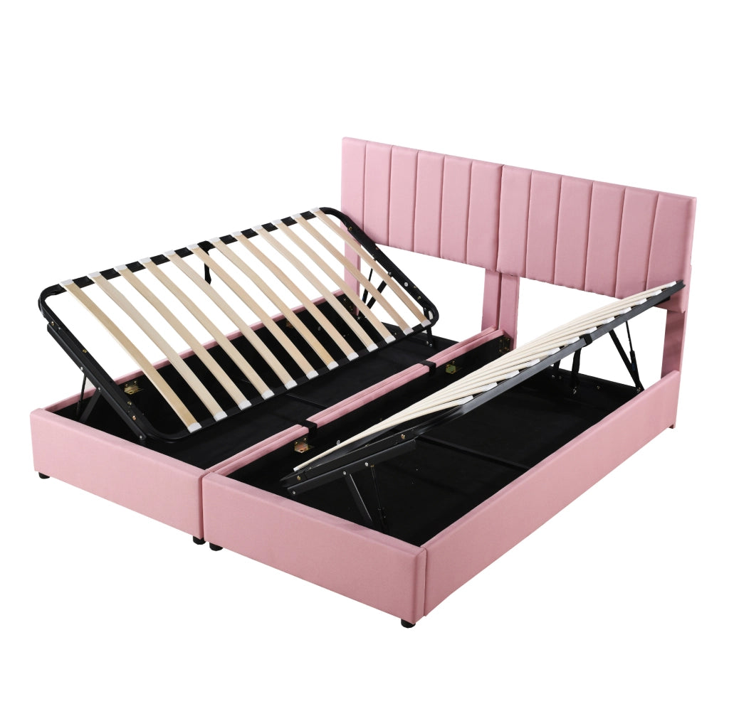 Letto imbottito 180x200 con contenitore idraulico e funzione 2 in 1