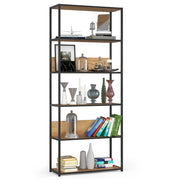 Scaffale stile industriale con ripiani in legno 80 cm Nera, Quercia Craft 80x32x192 cm