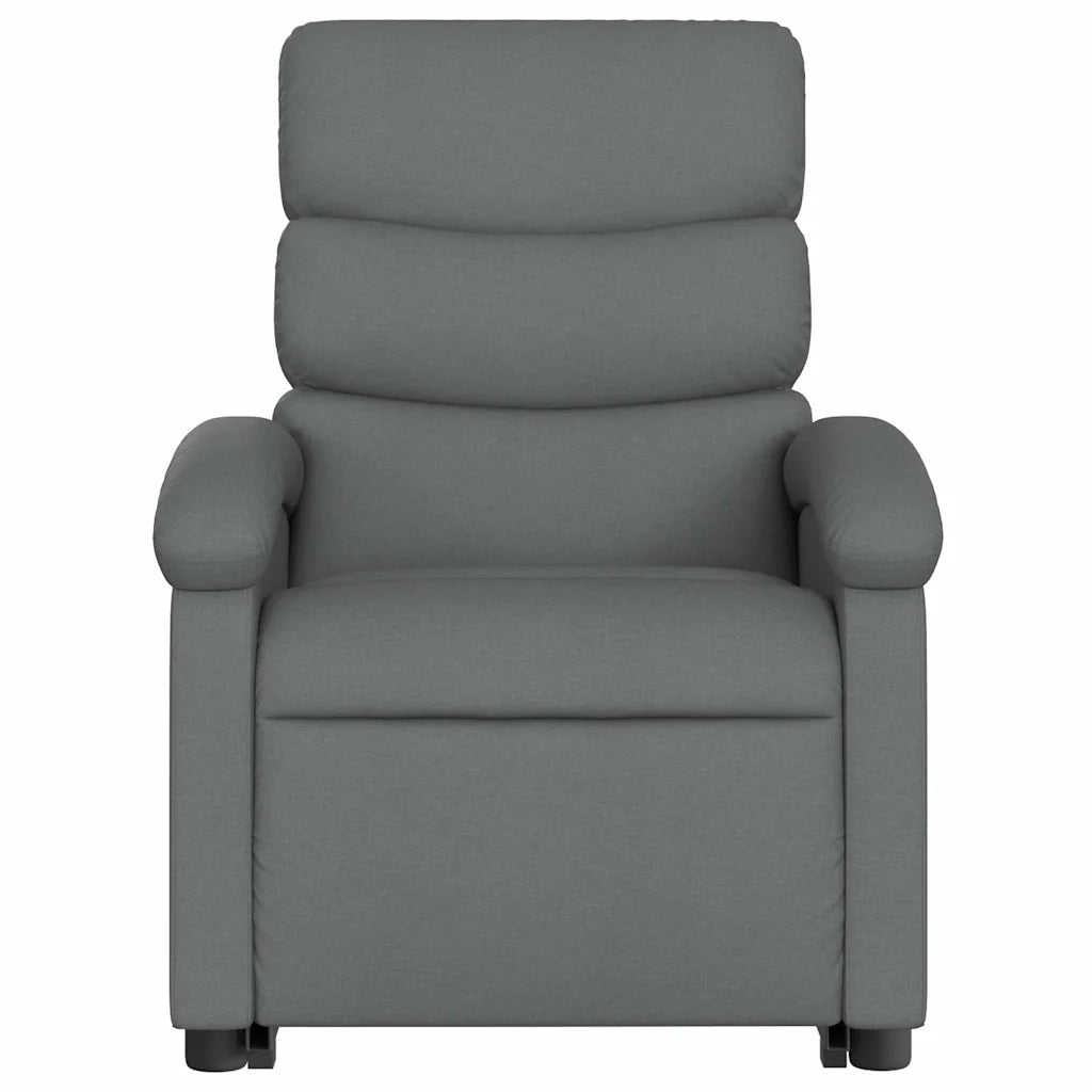 Poltrona | Sedia Relax Alzapersona Massaggi Reclinabile Grigio Scuro Tessuto