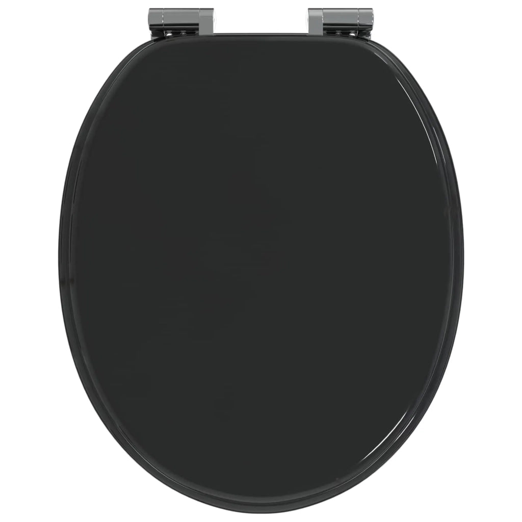 Sedile per toilette con chiusura morbida Nero 44 x 38 cm 42027173