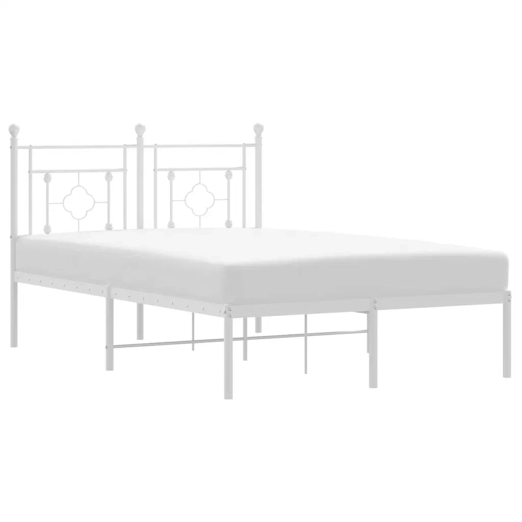 Giroletto con Testiera-Struttura Letto con testiera Metallo Bianco 120x190 cm 915305