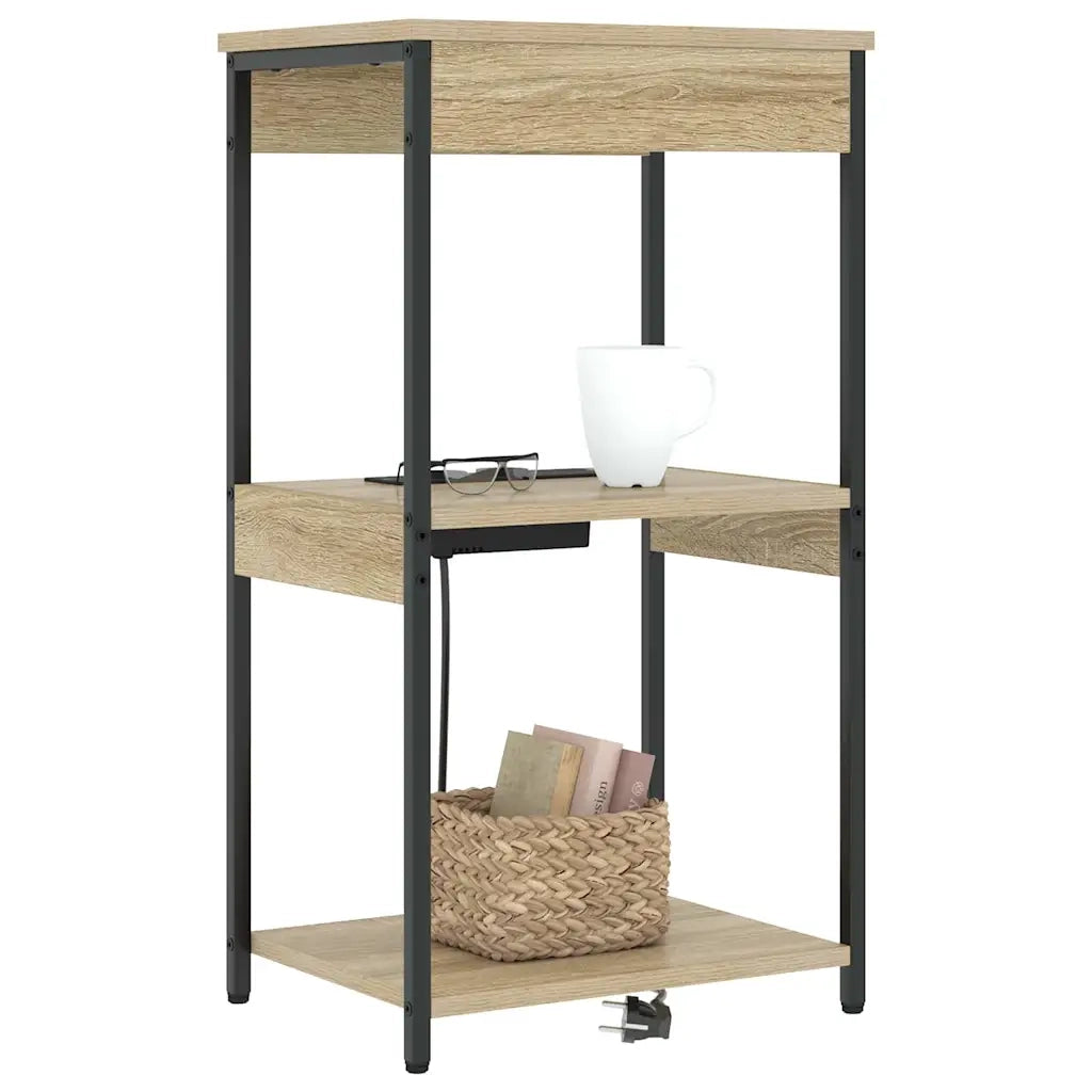 Comodino | Armadio da Notte | Mobiletto da notte con lo scaffale Rovere Sonoma 41 x 31 x 76 cm