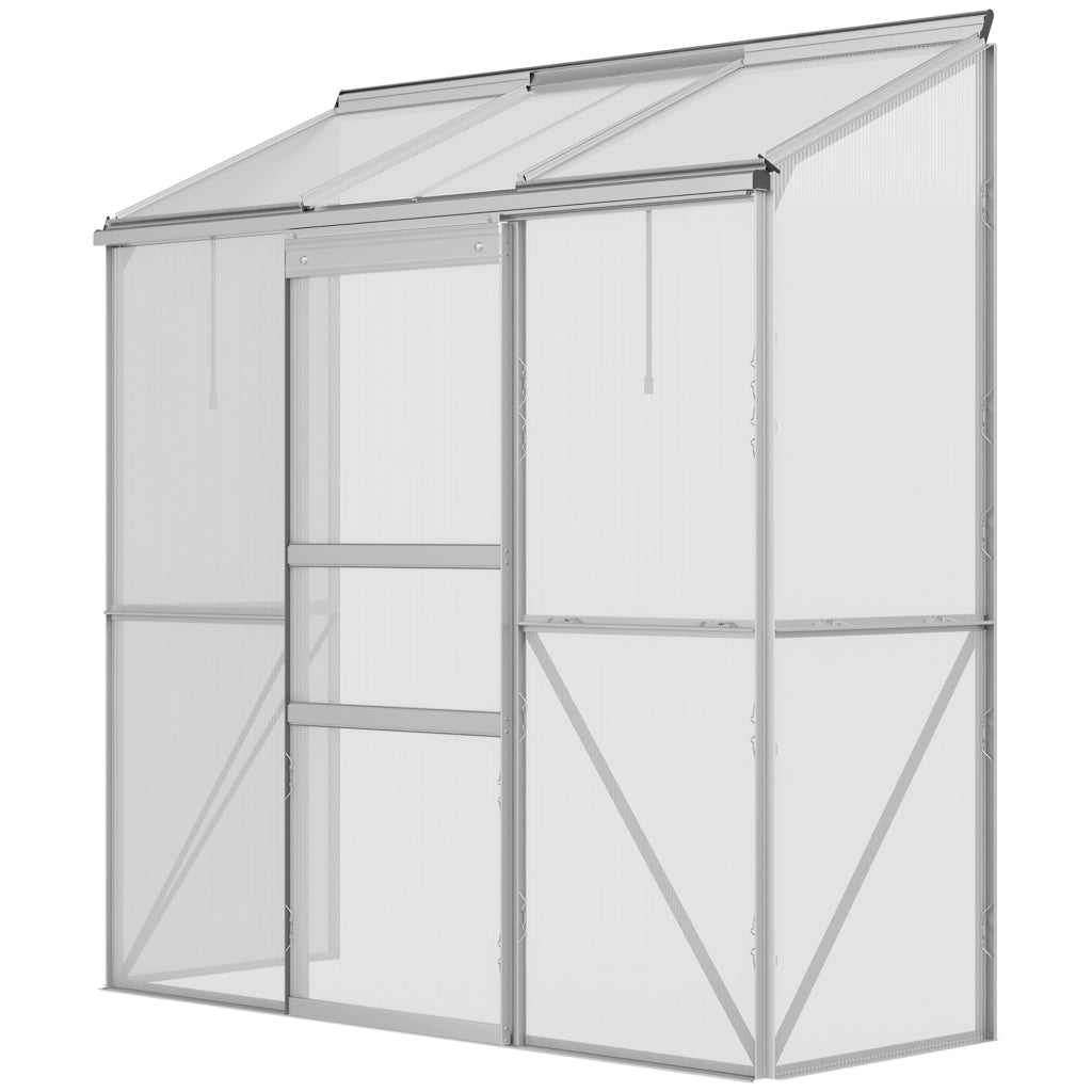 Serra da giardino adossata ¨C zephmum ¨C alluminio trasparente 192x68x196 cm