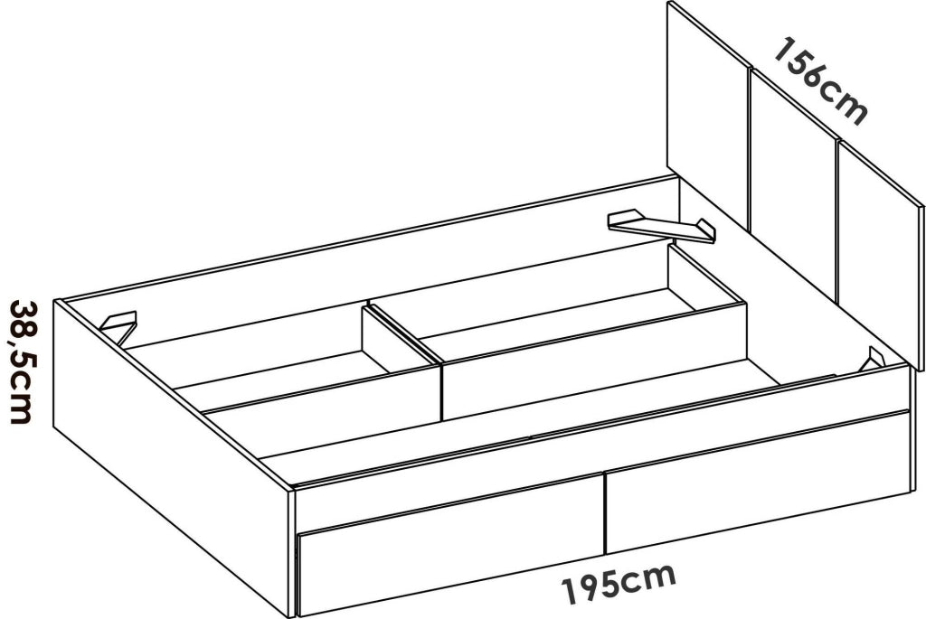 Letto matrimoniale Shannon, Sommier per camera da letto, Giroletto per stanza, Struttura porta materasso, 166x205 h96 cm, Bianco e Rovere