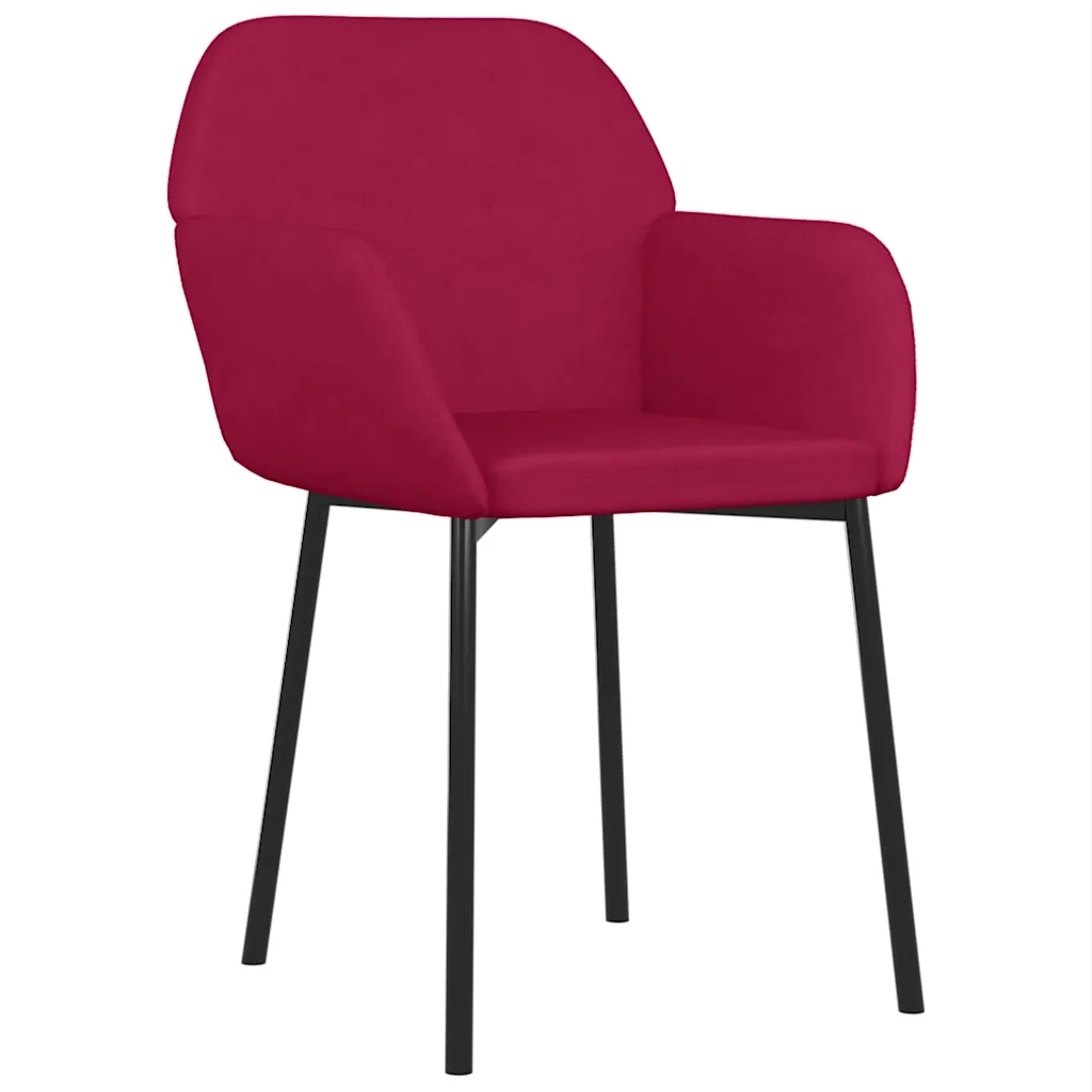 Sedie da Pranzo 2 pz Rosso Vino in Velluto cod mxl 13188