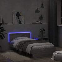 Giroletto con Testiera e LED Grigio Sonoma 100x200 cm 838804