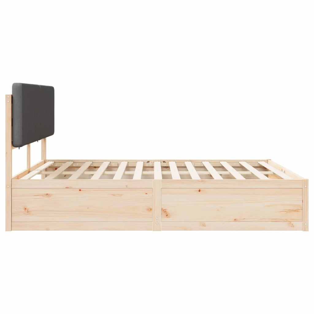 Letto con Testiera Rivestita Grigio scuro 200 x 200 cm