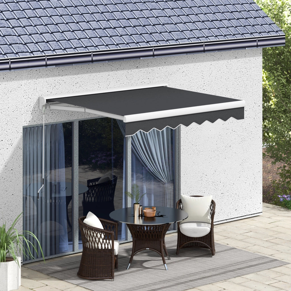 Toldo Retrattile Elettrico 250x200 cm ¨C zephmum ¨C Grigio, Alluminio