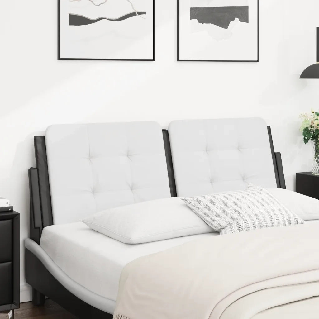 Cuscino Testiera Zadar Bianco e Nero 137 cm in Similpelle 374858