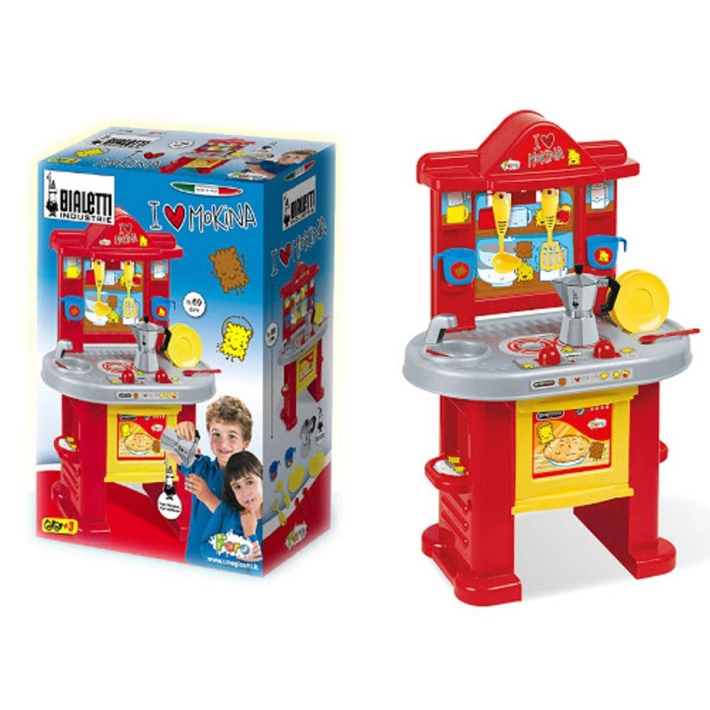 Trade Shop - Cucina Giocattolo Alta 72cm Con Forno Moka Fornelli Accessori Per Piccoli Chef -