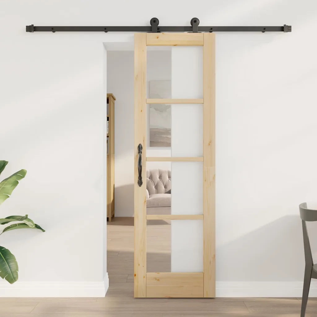 Porta scorrevole ORKDAL Naturale e Nero 61 x 198,5 cm 3332013