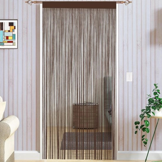Tende a corda - Tenda a volo per decorazione di finestre - 1 pezzo - Caffellatte - 90 x 200 cm