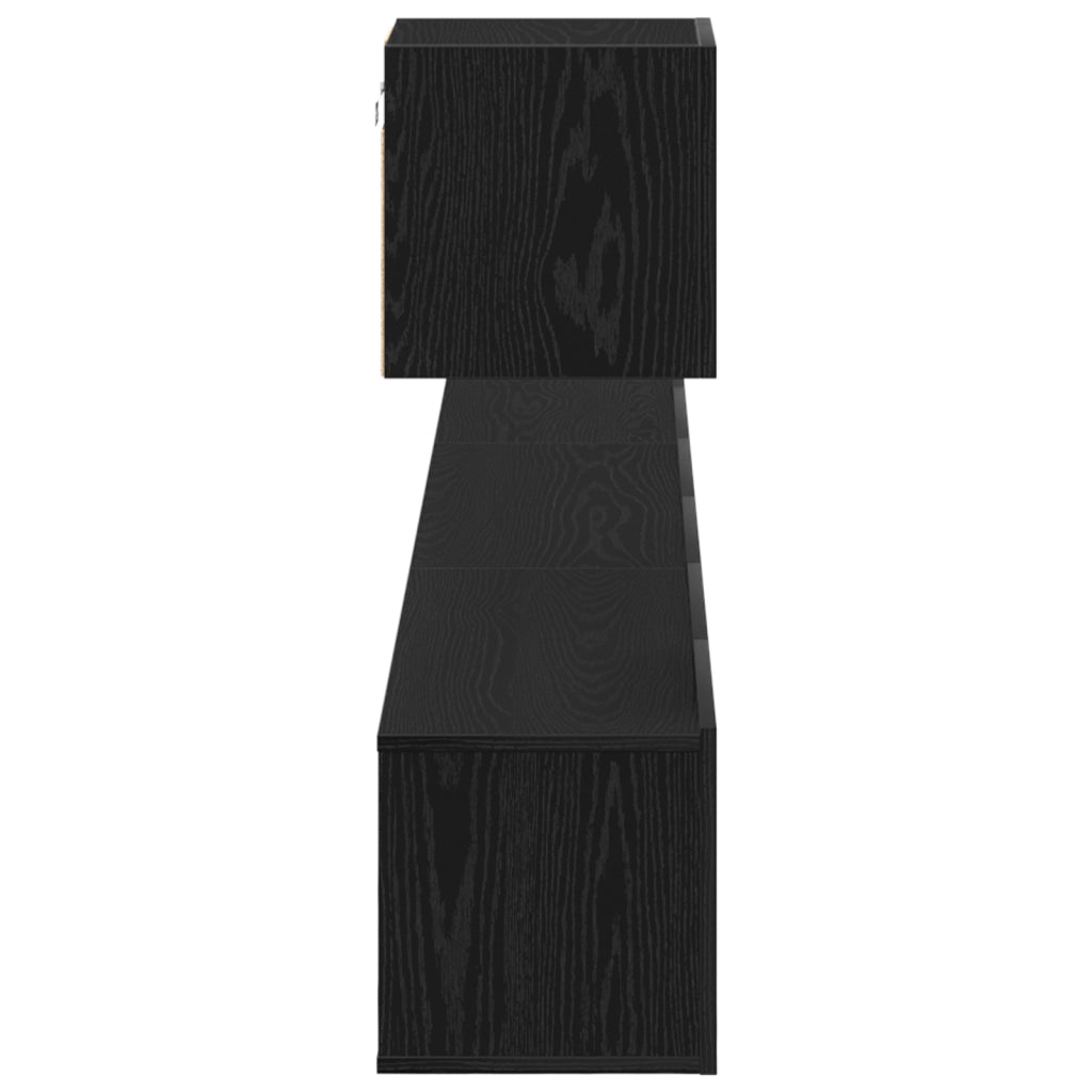 Set di Mobile TV in 4 Pezzi Rovere Nero in Legno Ingegnerizzato