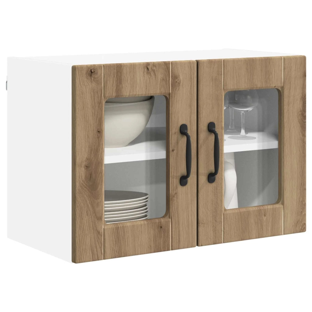 Mobile in vetro da parete PORTO 2 pcs Rovere artigianale