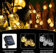 Illuminazione esterna a energia solare - 60 led cristalli di ghiaccio catena di luce - 8 modalità impermeabile - caldo bianco