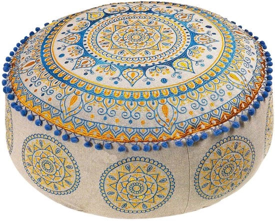 Piede di pelle decorativo 60 x 20 cm - Decorazione artigianale lussuosa - Poof per meditazione - Angolo da soggiorno boho chic - Artefatto di artigianato manuale - Qualità elevata