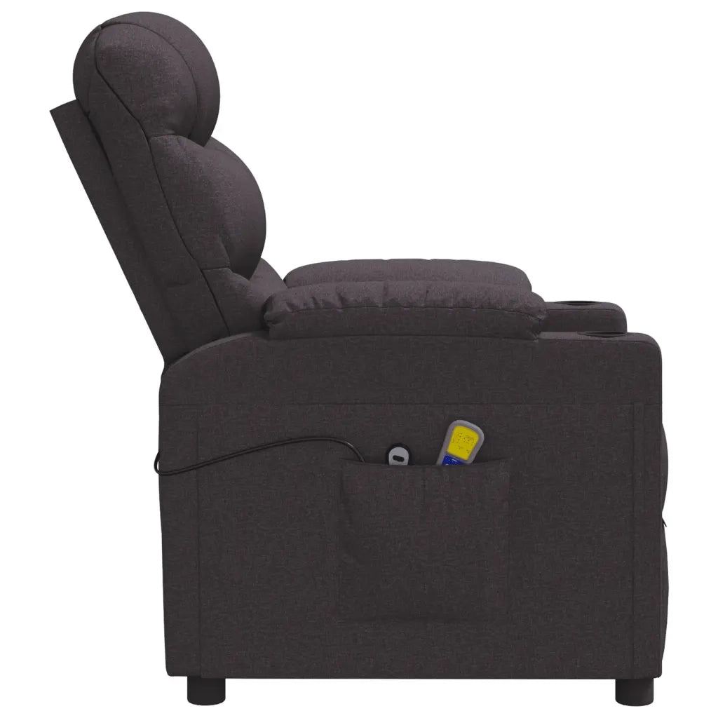 Poltrona Massaggiante Elettrica Marrone scuro in Tessuto 3143508