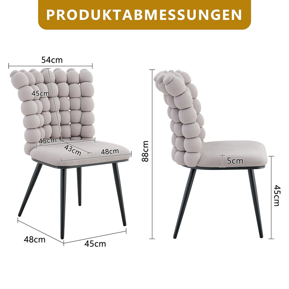 Set 2 sedie da pranzo - Xylo - velluto grigio chiaro gambe nere