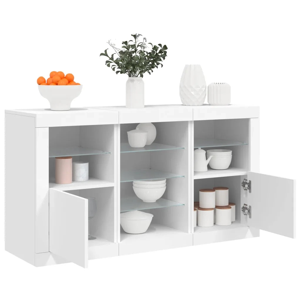 Credenza con Luci LED Bianca 123x37x67 cmcod mxl 109843