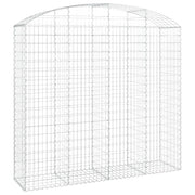 Gabbione recinto a gabbia muro di contenimento ad arco 200 x 50 x 180/200 cm ferro zincato argento 02_0040033