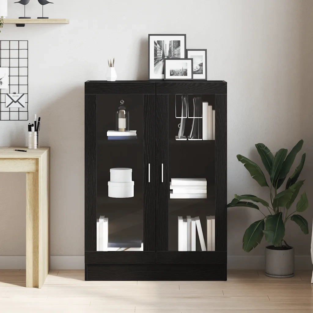 Libreria-Scaffale per Libri-Mobile di Stoccaggio Rovere Nero 82,5x30,5x115 cm in Legno Multistrato