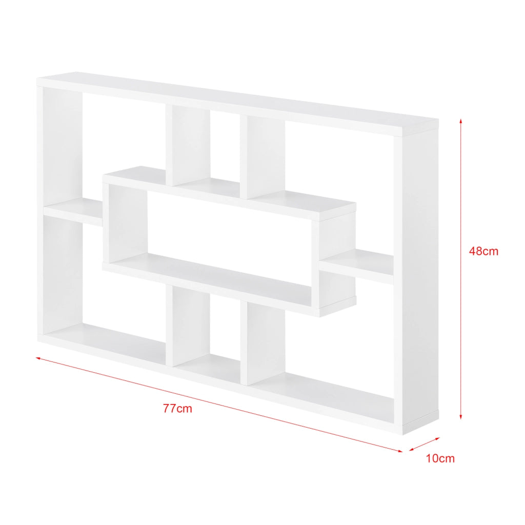 Scaffale da Parete Qinngua con 7 Scomparti Portaoggetti 77x10x48 cm Bianco [en.casa]