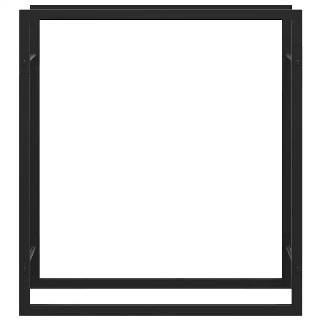Portalegna-Scaffale per Legna Nero Opaco 80x28x86 cm in Acciaio