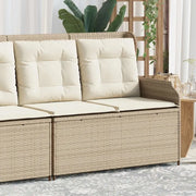 vidaXL Panca Reclinabile da Giardino con Cuscini Beige in Polyrattan