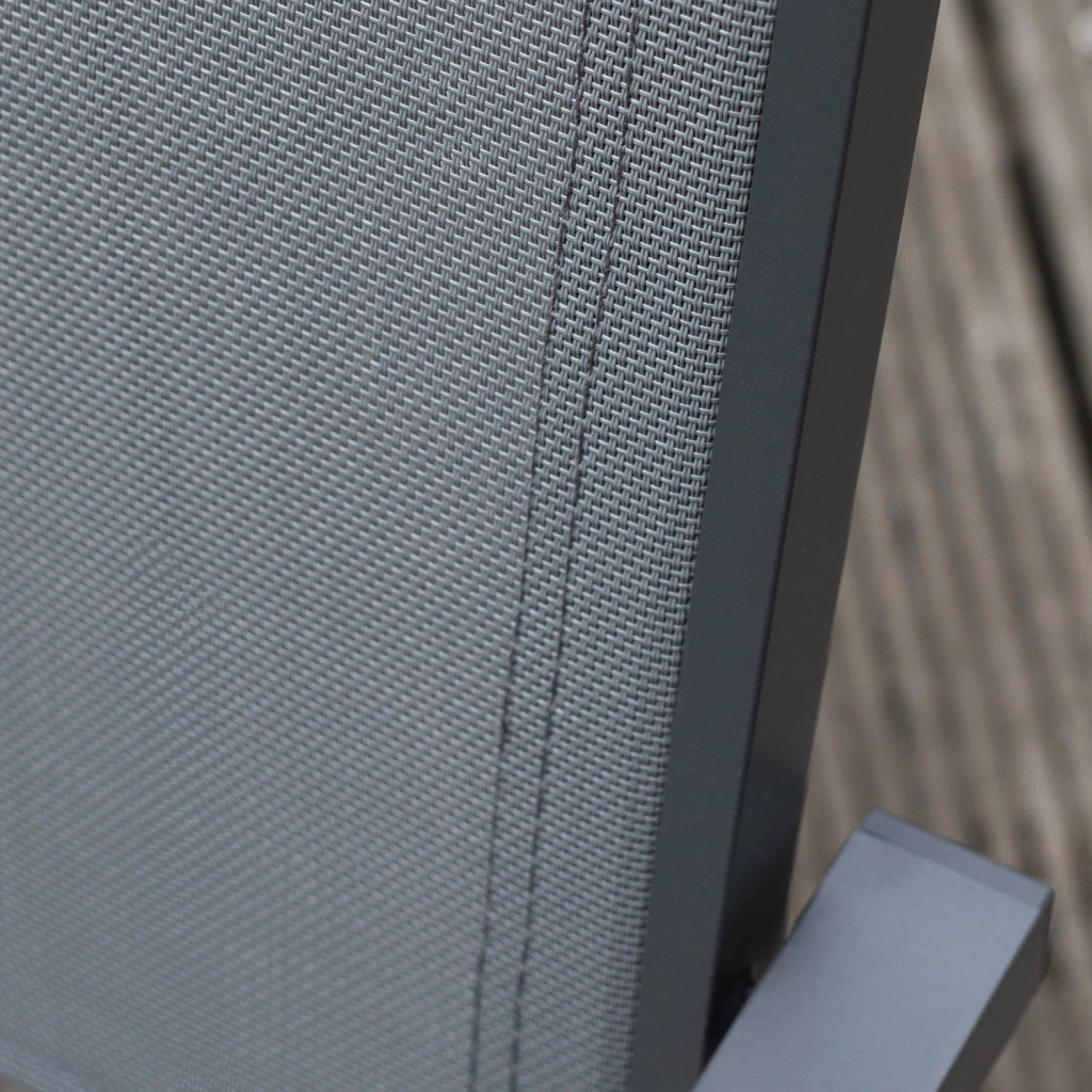 VENEZIASet di mobili da giardino allungabili in textilene grigio 140/200 posti a sedere 10 - alluminio antracite