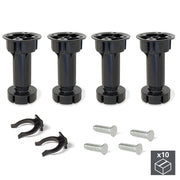 Piedino Regolabile con Base Pre-Assemblata per Mobile 118-135 mm Plastica Nero 40 Pezzi Emuca