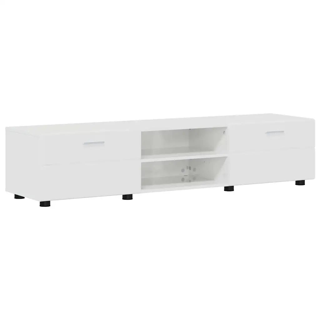 Set mobile TV con porta FLORIN Bianco Lucido Legno multistrato