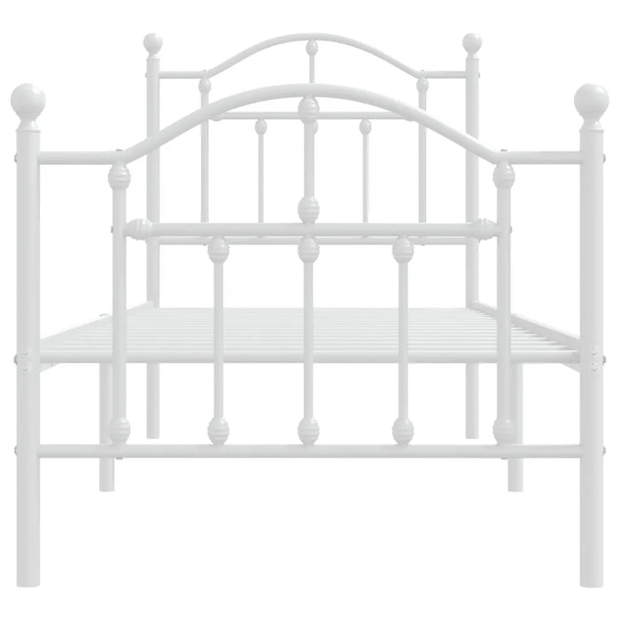 Giroletto con Testiera e Pediera Metallo Bianco 75x190 cm 353496