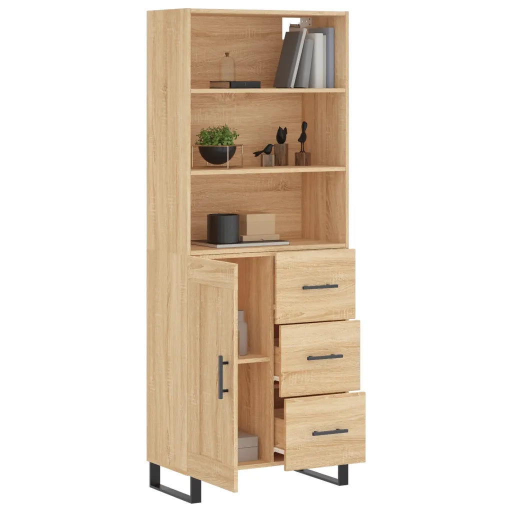 Credenza Rovere Sonoma 69,5x34x180 cm in Legno Multistrato 3190048