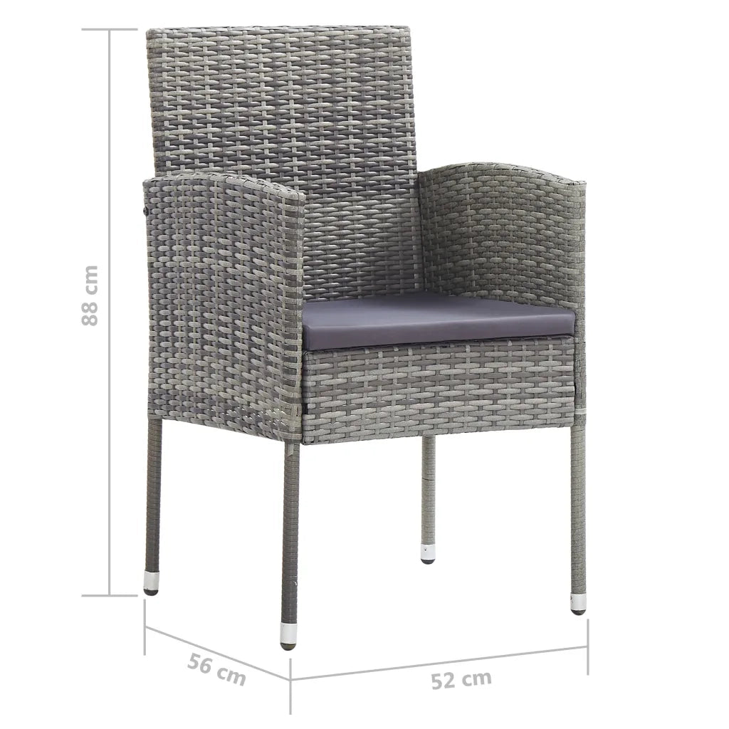 Set Mobili da Pranzo per Giardino 3 pz Grigio 3068723