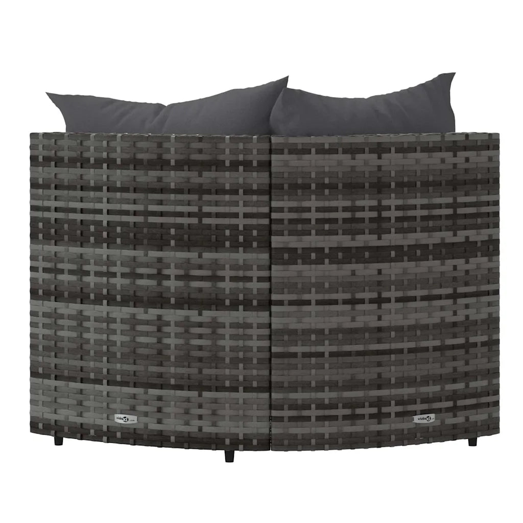 Divani Angolari da Giardino con Cuscini 2pz Polyrattan Grigio 319774