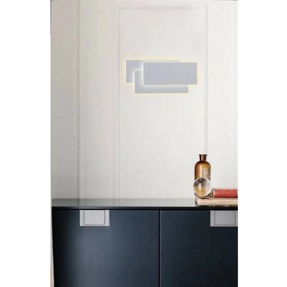 Trade Shop - Applique Led Rettangolo Comodino Abat Jour 12 W Luce Fredda Calda Naturale E41 -