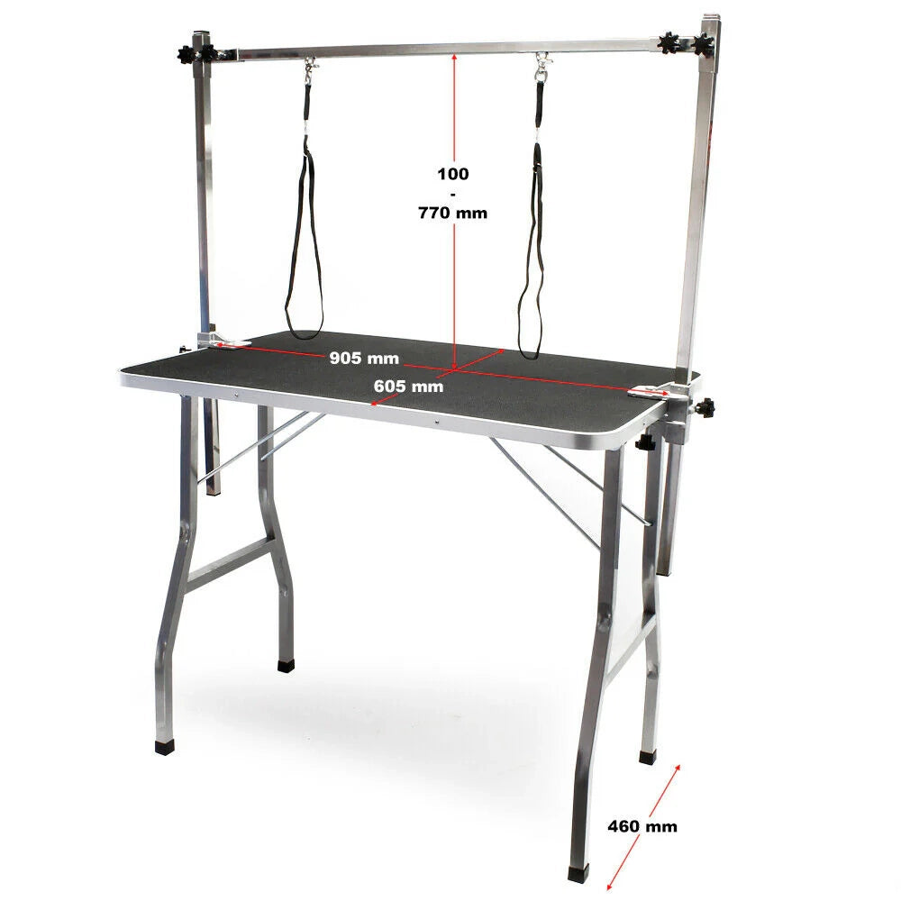 Tavolo da toelettatura regolabile con 2 cinghie tavolo da toelettatura per cani e gatti 91 x 61 cm 16_0000537