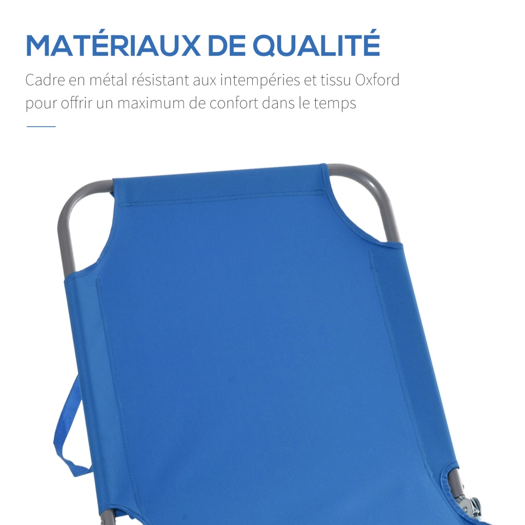 Sdraio Pieghevole Regolabile ¨C Zephmum ¨C Polyester e Metallo Blu