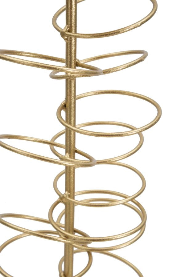 Portacandele Rings 14x13x50,5 cm in Ferro e Marmo Oro e Bianco